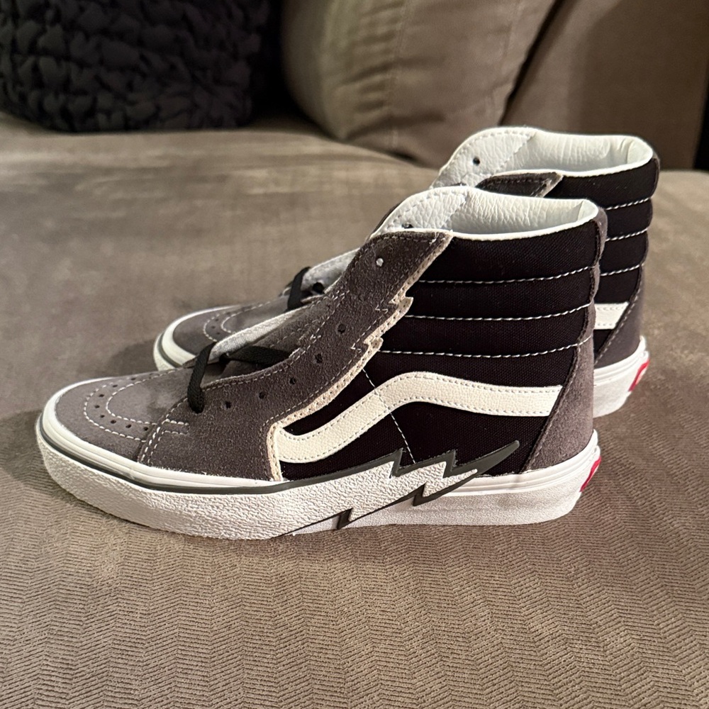 Vans High-Top Sneakers - Black, Gray, and White Lightning Bolt - NWT!!